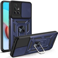 Case Street Casestreet Xiaomi Redmi 10 Kılıf Tank Aramid Sürgülü Vega Yüzüklü+Nano Lacivert