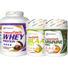 Powertech Volumetech Whey  2400 gr Çikolata + Arginine Zma 500 gr Portakal +  Bcaa 4:1:1 500 gr Ananas