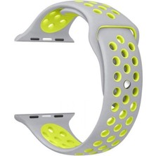 Dlrcase Apple Watch Se 2 2022 40MM Kordon Delikli Çift Renk Silikon Sarı