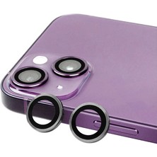 Dlrcase Apple iPhone 14 Kamera Lens Koruyucu Metal Tekli CL07 Gri Koyu