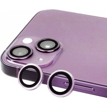 Dlrcase Apple iPhone 14 Plus Kamera Lens Koruyucu Metal Tekli CL07 Mor