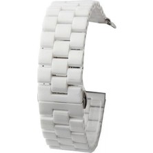 Case Street Casestreet Apple Watch Series 8 41MM Kordon Parlak Seramik Kaplama Metal Zr Beyaz