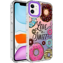 Ankacep Apple iPhone 12 Kılıf Kamera Korumalı Renkli Desenli Sert Silikon Korn Kapak