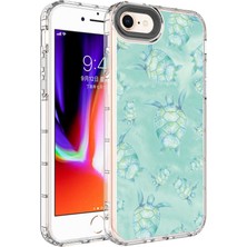 Ankacep Apple iPhone 8 Kılıf Kamera Korumalı Renkli Desenli Sert Silikon Korn Kapak