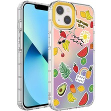 Ankacep Apple iPhone 13 Kılıf Kamera Korumalı Renkli Desenli Sert Silikon Korn Kapak