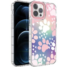 Ankacep Apple iPhone 12 Pro Max Kılıf Kamera Korumalı Renkli Desenli Sert Silikon Korn Kapak