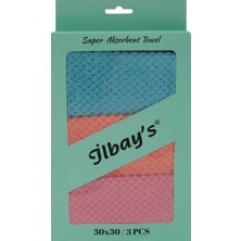 İlbay's Waffle Temizlik Bezi Microfiber Kumaş 30 x 30 cm Yüksek Emicilik Özelliği ile 3'lü Set