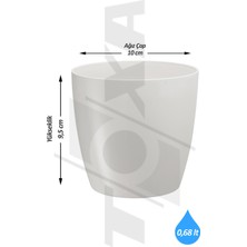 ToXA 6 Adet 0,68 Litre Siyah Küçük Boy Izgaralı Tabaksız Plastik Saksı Yakut No1 Ø10X9,5CM