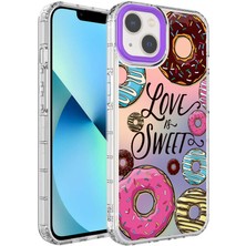 Ankacep Apple iPhone 14 Plus Kılıf Kamera Korumalı Renkli Desenli Sert Silikon Korn Kapak