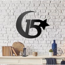 Balp Lazer Kesim Metal Tablo Ay Yıldız 15 Temmuz Tablo Dekoratif Duvar Süsü  Otantik Tablo 40X47 cm