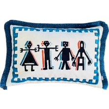 Ge Living Dekoratif Humans Desenli Kırlent Kılıfı - Heritage Serisi 40 x 60