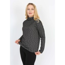 Banada Moda Desenli Uzun Kollu Dik Yaka Sweatshirt