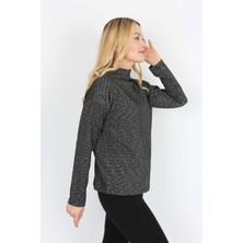 Banada Moda Desenli Uzun Kollu Dik Yaka Sweatshirt