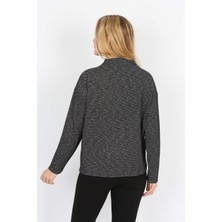 Banada Moda Desenli Uzun Kollu Dik Yaka Sweatshirt