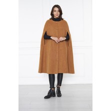 Comstarmoda Kadın Kaşe Pelerin Panço
