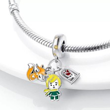 Corney Design Küçük Prens Tilki Charm 925 Ayar Gümüş