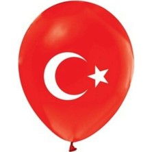 Ambalaj ve Parti Dünyası Ay Yıldız Türk Bayraklı Balon 10 Adet
