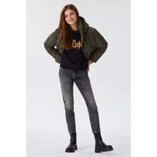 Lee Cooper Funny Yüksek Bel Normal Kesim Düz Paça Siyah Kadın Jean Pantolon
