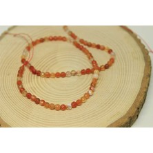 Yaşam Tohumu Akik Taşı Faset Kesim Dizi 4mm (24035)