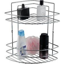 Kayamu 2 Raflı Krom Banyo Rafı Şampuanlık Sabunluk Banyo Duş Düzenleyici