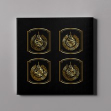 Haydi Dekor Osmanlı Hat Sanatı Ihlas,felak, Nas ve Kafirun Suresi Kanvas Tablo