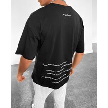 Abluka Online Baskılı Oversize T-Shirt Siyah