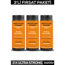 Fontenay Saç Şekillendirici Pudra Toz Wax Ultra Strong Turuncu 20GR X3 + Şekil Tarağı 4'lü Set