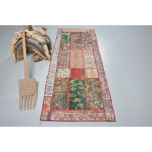 Kayra Export Türk Halısı, Eskitme Halı, Halı, 85X212 cm Yeşil Halı, Anadolusı Koridor Halı, El Yapımı Merdiven Ha