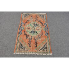 Kayra Export Eskitme Halı, Türk Halısı, Halı, 79X131 cm Kırmızı Halı,  Kapı Paspası Halı, Bohemsı Küçük Halı,  12