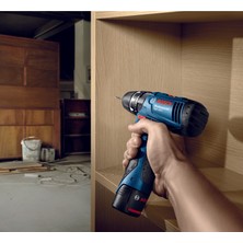 Bosch Professional Gsb 120-LI 2X2AH Akülü Darbeli Delme/vidalama + 23 Parça Set ve Mavi Sırt Çantası