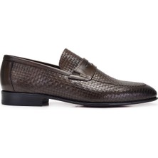 Nevzat Onay Kahverengi Klasik Loafer Kösele Erkek Ayakkabı -11660-