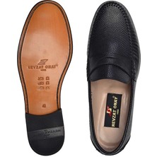 Nevzat Onay Siyah Klasik Loafer Kösele Erkek Ayakkabı -10345-