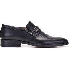 Nevzat Onay Siyah Klasik Loafer Kösele Erkek Ayakkabı -9090-