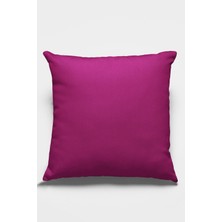 RugViva 2'li 43 x 43 cm Fuşya Premium Kumaş Tay Tüyü Döşemelik Dekoratif Çift Taraflı Kırlent Kılıfı KRL015
