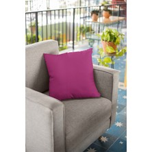 RugViva 2'li 43 x 43 cm Fuşya Premium Kumaş Tay Tüyü Döşemelik Dekoratif Çift Taraflı Kırlent Kılıfı KRL015