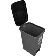 Slim Pedallı Çöp Kovası Gri (50 Litre)