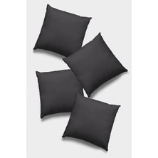 RugViva 4'lü 43 x 43 cm Füme Tay Tüyü Döşemelik Premium Kumaş Dekoratif Çift Taraflı Kırlent Kılıfı KRL001