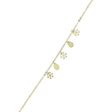 İryum 14 Ayar Altın Kar Tanesi Bileklik