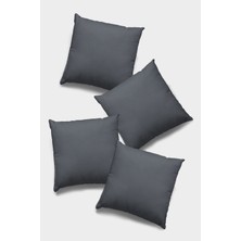RugViva 4'lü 43 x 43 cm K.gri Premium Tay Tüyü Döşemelik Kumaş Dekoratif Çift Taraflı Kırlent Kılıfı KRL011