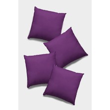 RugViva 4'lü 43 x 43 cm Mor Çift Taraflı Premium Tay Tüyü Döşemelik Kumaş Dekoratif Kırlent Kılıfı KRL012