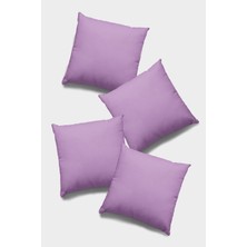 RugViva 4'lü 43 x 43 cm Lila Tay Tüyü Döşemelik Premium Kumaş Dekoratif Çift Taraflı Kırlent Kılıfı KRL013