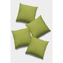 RugViva 4'lü 43 x 43 cm Yeşil Dekoratif Çift Taraflı Tay Tüyü Döşemelik Premium Kumaş Kırlent Kılıfı KRL017