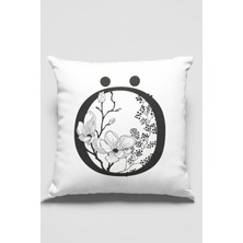 RugViva 43 x 43 cm Döşemelik Tay Tüyü Premium Kumaş Dekoratif Çift Taraflı Ö Harfli Kırlent Kılıfı KRL517