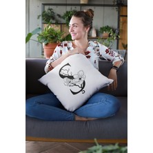 RugViva 43 x 43 cm Ş Harfli Kırlent Kılıfı Tay Tüyü Döşemelik Premium Kumaş Dekoratif Çift Taraflı KRL521