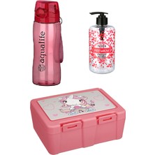İlksoft Okul Su Matarası Suluk 750 ml + Beslenme Kutusu + Sıvı Sabunluk