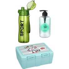 İlksoft Okul Su Matarası Suluk 750 ml + Beslenme Kutusu + Sıvı Sabunluk