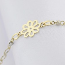 İryum 14 Ayar Altın Çiçek Bileklik