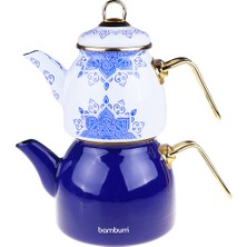 Taşev Bambum Unıique Emaye Çaydanlık Lacivert