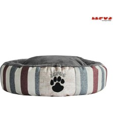 Lepus Yumuşak Dolgulu Peluş Simit Kedi Yatağı Bordo 57 x 16 cm