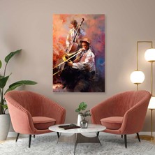 SML Tablo Müzik Yapan Caz Grubu Saksafoncu Çello Virtüözü Kanvas Tablo